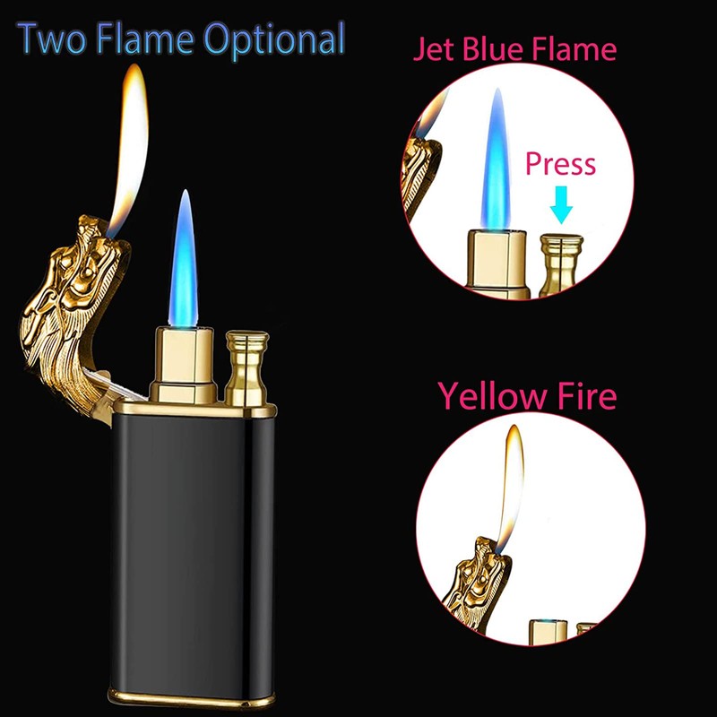 Magic Dual Flame Dragon Torch Lighter - Windproof, Refillable Butane