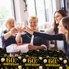 EVYIENEN 2 Pack 60th Birthday Tablecloth,Disposable Black Gold Plastic Waterproof