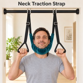Cervical Neck Traction Device – Adjustable Neck Stretcher Belt with Soft Padded Support for Home Use