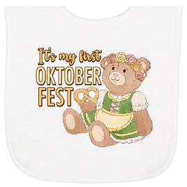 inktastic It's My First Oktoberfest Teddybear Baby Terry Cloth Bib White 46858