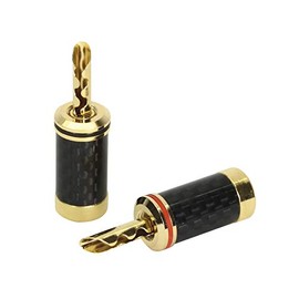 Dynavox Hollow Banana Plugs Carbon, Set of 2, Gold-Plated