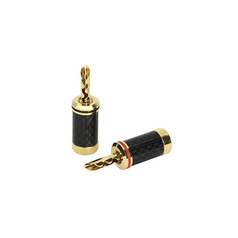 Dynavox Hollow Banana Plugs Carbon, Set of 2, Gold-Plated
