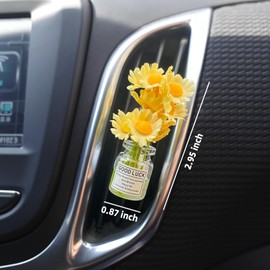 Daisy Car Decor Vent Clips Air Freshener, 4Pcs Flower Accessories for Women