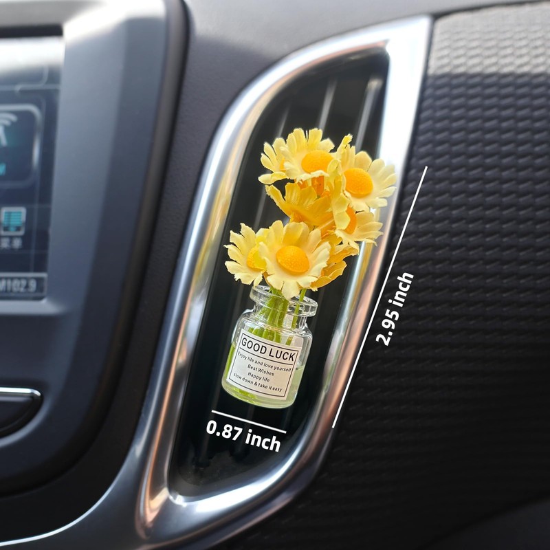 Daisy Car Decor Vent Clips Air Freshener, 4Pcs Flower Accessories