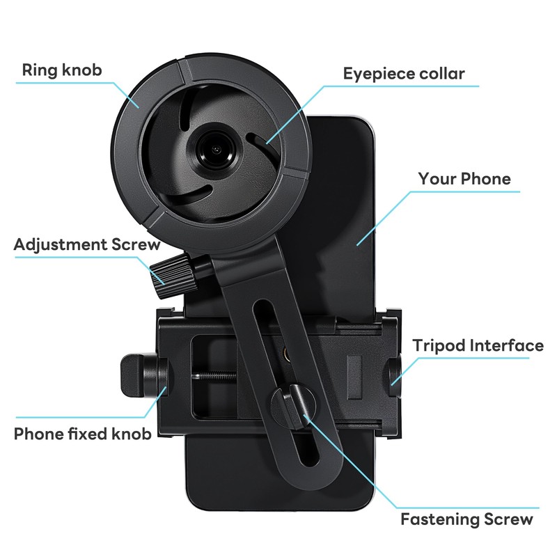 Spotting Scope Phone Adapter, Universal Telescope Phone Mount Working with