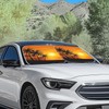 DBBXHZJY Beach Sunset 2 PCS Car Windshield Sun Shade Foldable,Palm