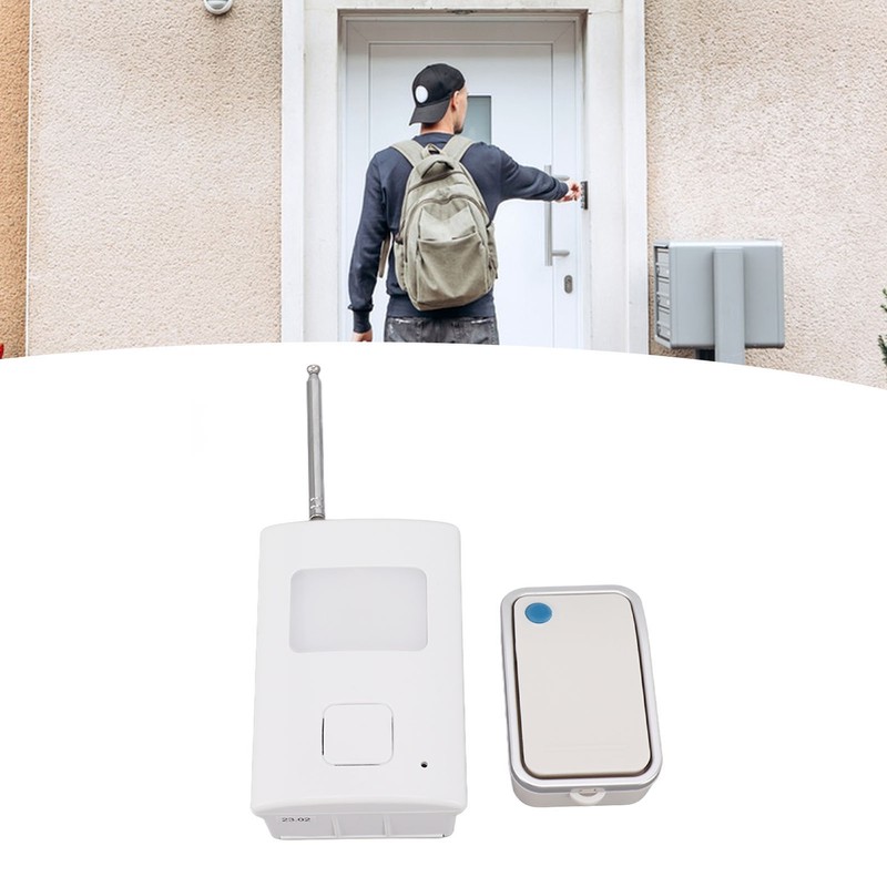 Wireless Doorbell with 1 Transmitter and 1 Receiver Flash LED