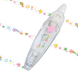 DEPN-001 Decorative Tape, Pen, Star, Notebook, Decoration, Schedule, Letter, Calendar, Album, 0.2 inch (6 mm) Wide, Length 16.4 ft (4 m)