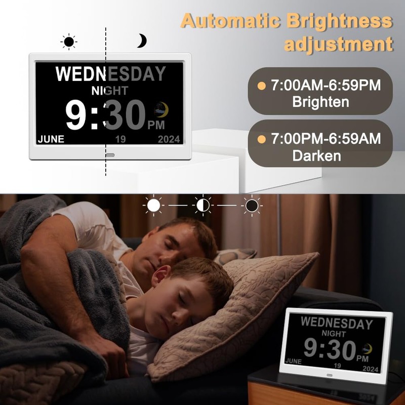 Extra Large Impaired Vision Digital Alarm Clock with Day and