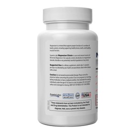 Superior Labs Magnesium Citrate 1250mg, High Absorption, Non-GMO, Additive-Free & Gluten-Free, Promotes Calm Sleep, Eases Muscle Cramps & Twitches, Supports Constipation Relief, 120 Veg Caps