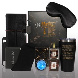 Birthday Gifts for Men, 11Pcs Gift Baskets for Men, Gifts for Men, Get Well Soon Gifts Basket, Unique Gift Ideas Gift Set for Dad Husband Brother Son Boyfriend Friend Male (Black)