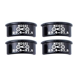 VOANZO 4 Pcs Aluminum Alloy Bicycle Handle Reducer Sleeve Adapter Black