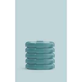 STOJO Collapsible Sandwich Box 5 Set - Eucalyptus, 24oz - Reusable Food Storage Container - To-Go Travel Silicone Bowl for Hot and Cold Food - Lunch, Camping and Hiking - Dishwasher Safe