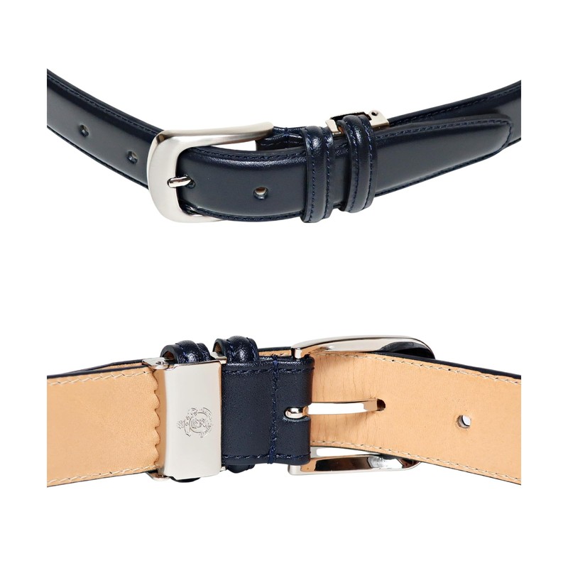 KIETH KE21463-29 Men's Business Belt, Genuine Leather, Navy, Smooth Leather,