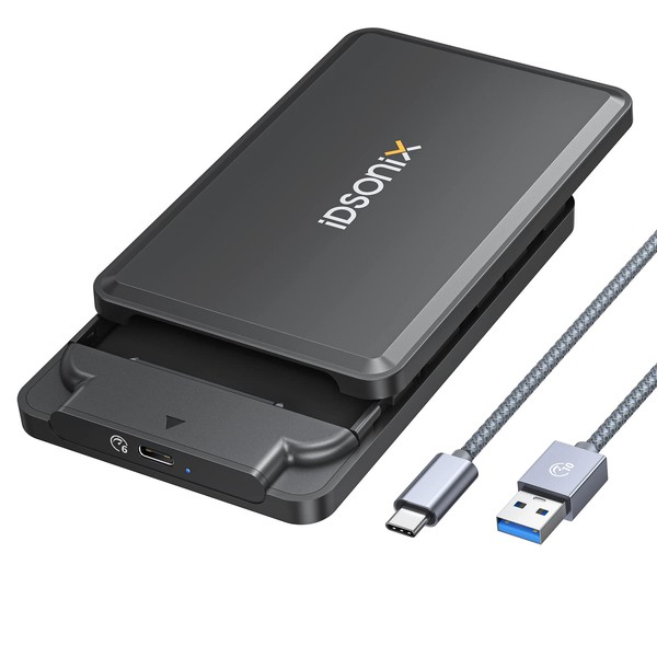 iDsonix 2.5 inch Hard Drive Enclosure,6Gbps Tool-free External USB C