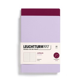 LEUCHTTURM1917 368175 Jottbook (A5), 59 Numbered Pages, Dotted, Lilac and Port Red, Twin Pack