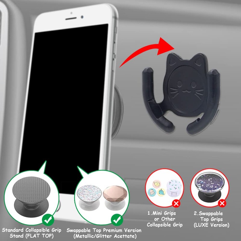 HOMEFOX Multi-Surface Holder Car Mount 1 Pack Compatible for Popsocket