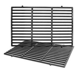 Hongso 7638 17.5" Polished Porcelain Cast Iron Grill Grates Replacement for Weber 3 Burner Spirit 300, 310, 320, Spirit 700, Genesis Silver B/C, Genesis Gold B/C, Genesis Platinum B/C Gas Grills