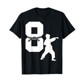Fun 8th Birthday Karate Taekwondo 8 Year Old Boy Kids Outfit T-Shirt