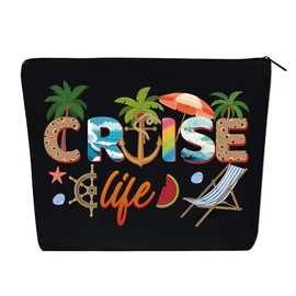 JFEHBFL Cruise Travel Makeup Bag Organizer Bag Zipper Pouch for Beach Vacation Gifts Anchor Gifts for Birthday Travel Waterproof Cosmetic Bag
