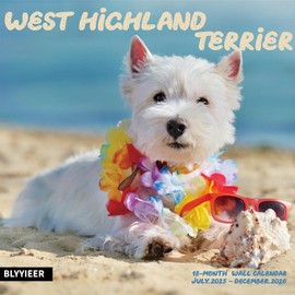 2025-2026 Wall Calendar,West highland terrier Wall Calendar, 12" x 24" Open,Family Planner Calendar Organizer with West highland terrier Images, for Dogs Lovers