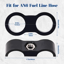 Jikvmi 16 PCS Hose Separator Clamp, Fuel Line Mounting Clamp, fit for Fuel Line, Oil Line, Brake Line, Water Pipe and Gas Line, ABS+PC,Black (16, AN6)