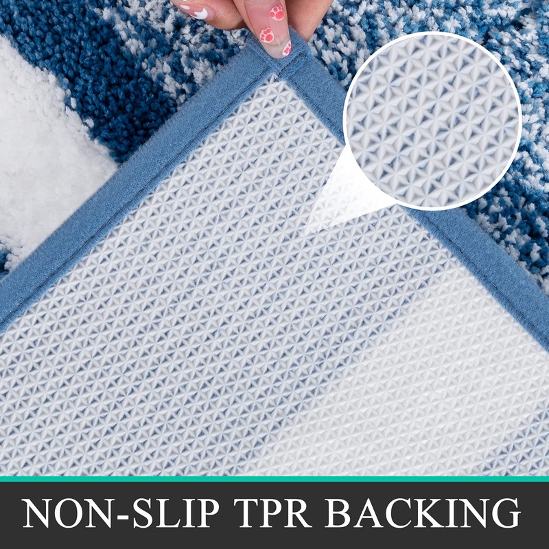 Pauwer Soft Bath Mats, Microfiber Fluffy Non Slip Bathroon Rug