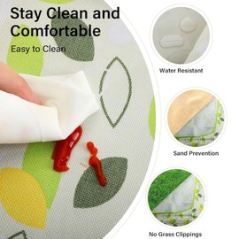 YAIYEFU 80" x 120" Sandproof Waterproof Picnic Blanket, Beach Mat for Outdoor Camping Hiking Park, Portable with Tote Bag, Non-Stick Sand & Grass, Foldable for Indoor Outdoor Use (Green Leaf)