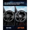 West Llama Flat Bottom Car Steering Wheel Cover,D-Shaped Carbon Fiber