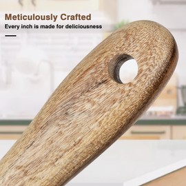 Spurtle for Sourdough Starter, Spreading, Cooking, Mixing, Reaching Bottom of Jar, Kitchen Utensils, Spurtles Kitchen Tools Wooden Kitchen Utensils for NonStick Cookware