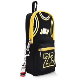 Basketball Pen Bag, Number 23 Basketball Star Sport Pencil Case, Key Ring, Sports Pencil Box for Children, for Office, School, 2 Pieces