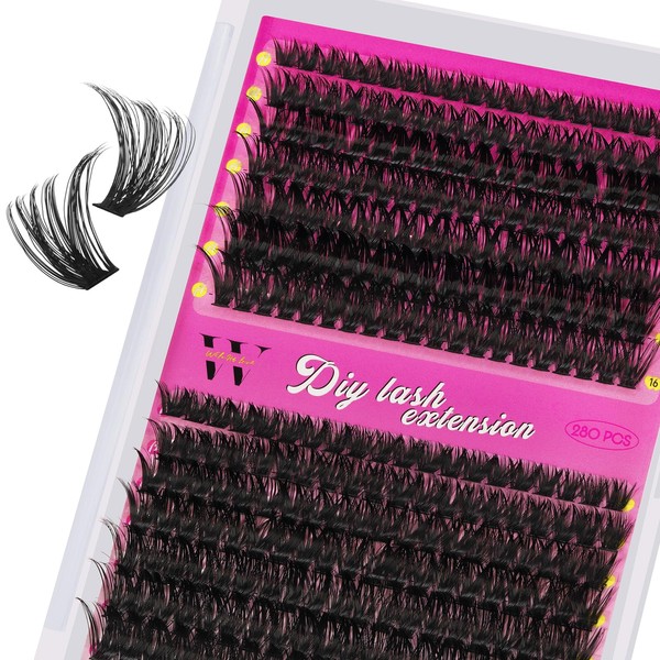 Lash Clusters 280PCS Individual Lashes D Curl Eyelash Clusters Mixed