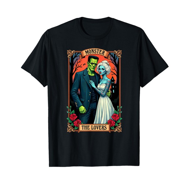 Tarot Card Frankenstein and Bride The Lovers T-Shirt