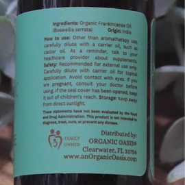 Organic Frankincense Essential Oil, Pure Premium Grade, Organic Oasis, Wellness Store, Therapeutic Aromatherapy Frankincense Fitness Solution Health