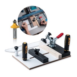 POWERTEC 72255 Rail Coping Sled with R3/8" Roundover Router Bit, Precise Cutting Rail and 1/2" Shank Tungsten Carbide Router Bit (1-1/4" Cutting Dia., 5/8" Depth) for Woodworking Tools and Jigs