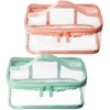 2 Pcs Clear Toiletry Bags Makeup Bag PVC Waterproof Cosmetic