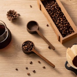 FLYPOKER Bamboo coffee scoop Small scoop Long handle scoop Glass food jars scoop Measu...