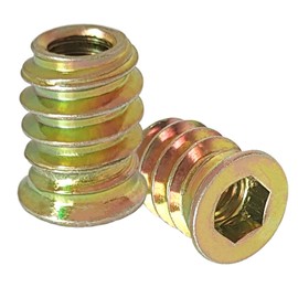 Pack of 50 Screw Nuts M6 M8 with Hexagon Socket, Threaded Insert for Wooden Furniture (M6 x 15)