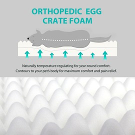 YUUHENG Chicute Waterproof Orthopedic XL Dog Bed, Egg Foam Supportive Dog Crate Beds with Washable Cover, Corduroy Fleece Super Soft Pet Bed Furniture for Indoors (41" x 27", Beige)