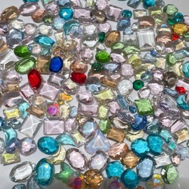 NLSJMP 102pcs Transparent Colored Rhinestones Nail Charms Multi Shapes Colorful Crystal Stone Bling Big Nail Gems Jewelry Art Rhinestones Nail Art Decoration DIY Manicure