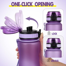 HASAGEI Sport Water Bottles 1 L, Leak-Proof Drinking Bottle Bicycle Sports Bottle with Capacity Scale Colour Gradient 1-Click Open for Outdoor, School, Gym, Camping