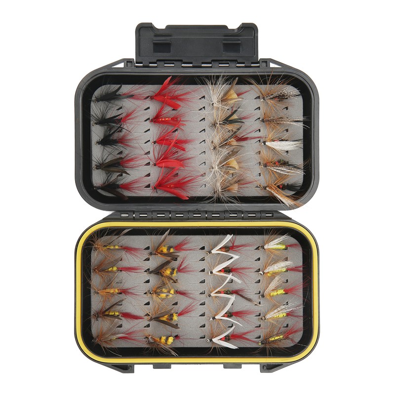 40Pcs Fly Fishing Flies Kit Stainless Steel with Box Lures
