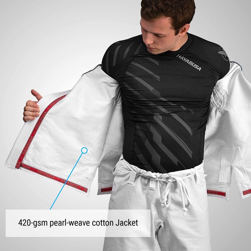 Hayabusa Ultra-Lightweight Pearlweave Jiu Jitsu Gi - White, A2