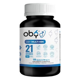 OBY Vitaminas para Hombre 120 caps | 21 Ingredientes | Fenogreco, Maca Negra, Creatina, L Arginina, Tribulus, Vitaminas | Multivitaminico Hombre 120 c