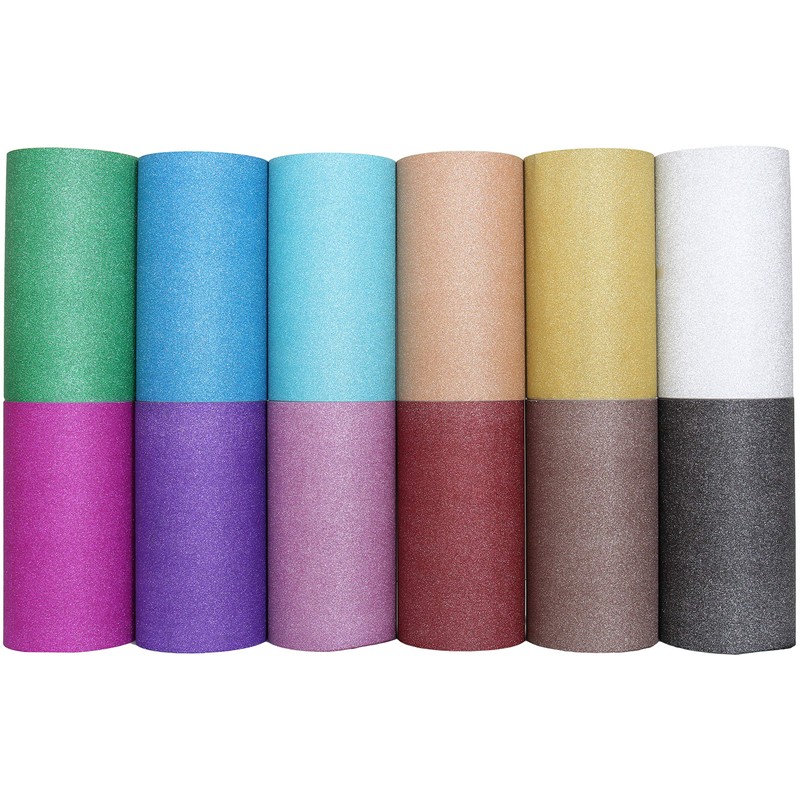 Papel autoadhesivo de vinilo con purpurina rosa