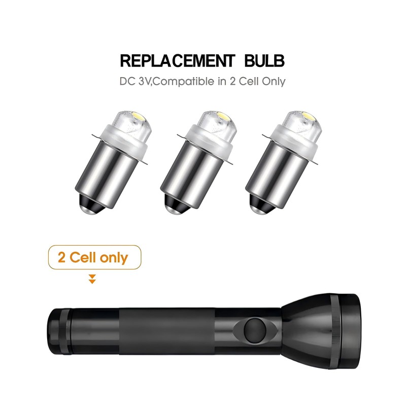 Honoson 30 Lumen 3-Volt LED Replacement Flashlight Bulbs Torch Bulb