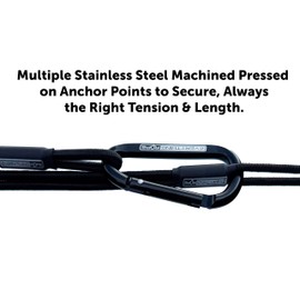 Black Everything Rope 5 Ft Adjustable Bungee Cord with Hooks – Shock Cord for Overland, RV, Camping, Boats, and Trucks – No-Knot Cargo Tie-Down Solution