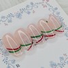 Xmas Line Handmade Nail Tips - Oval M / Xmas