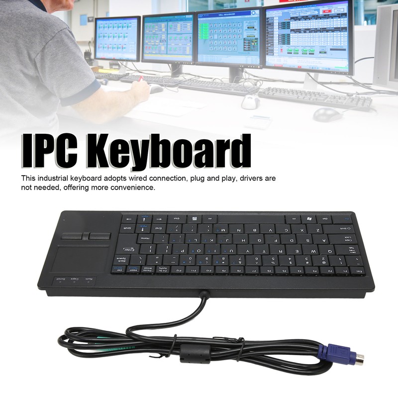 Industrial Keyboard Touchpad Wired Connection X Scissor Foot Plug and