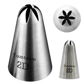 2D Nozzle Large Drop Flower Piping Tip, Large Seamless Stainless Steel Icing Piping Nozzle Tip #2D